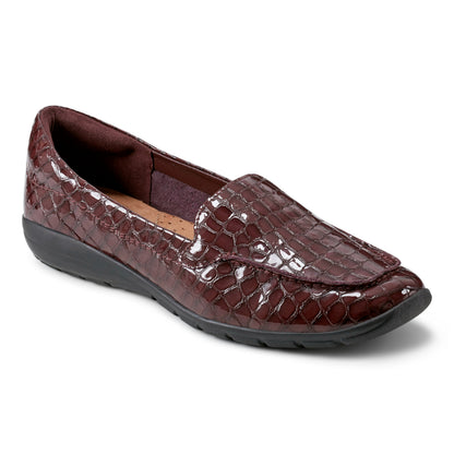 Easy Spirit Abide Casual Flats - Plum Patent Leather Croco
