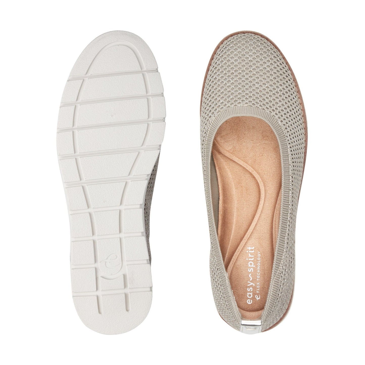 Easy Spirit Kellina Casual Slip On Flats - Silver