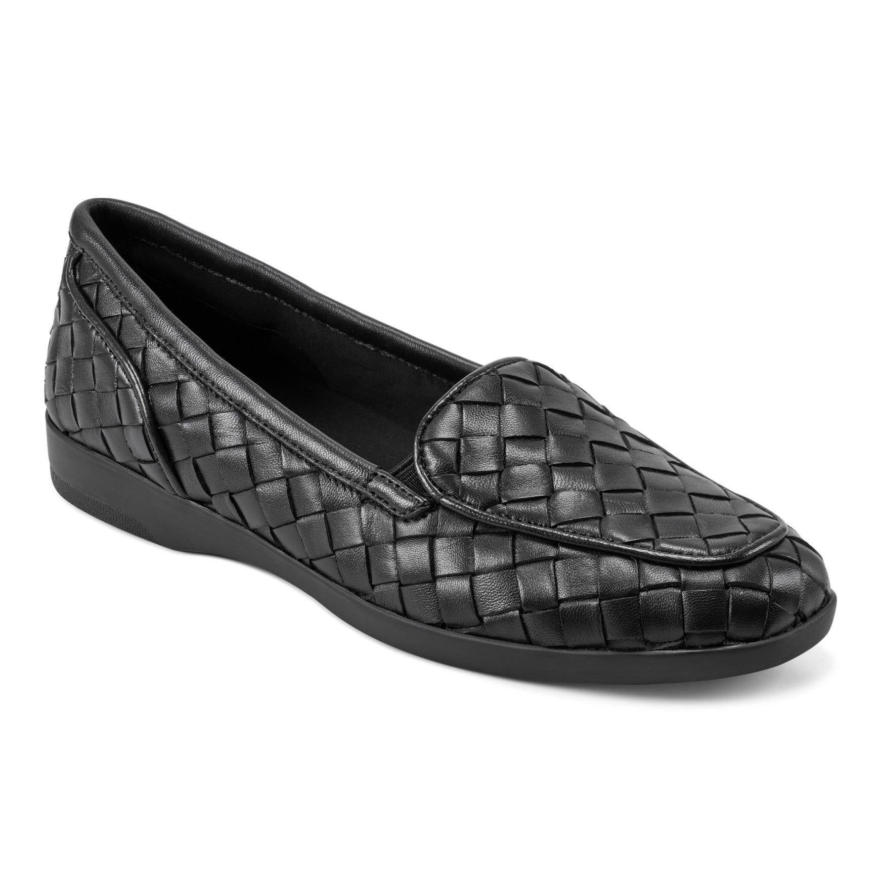 Easy Spirit Devitt Casual Flats - Black Leather