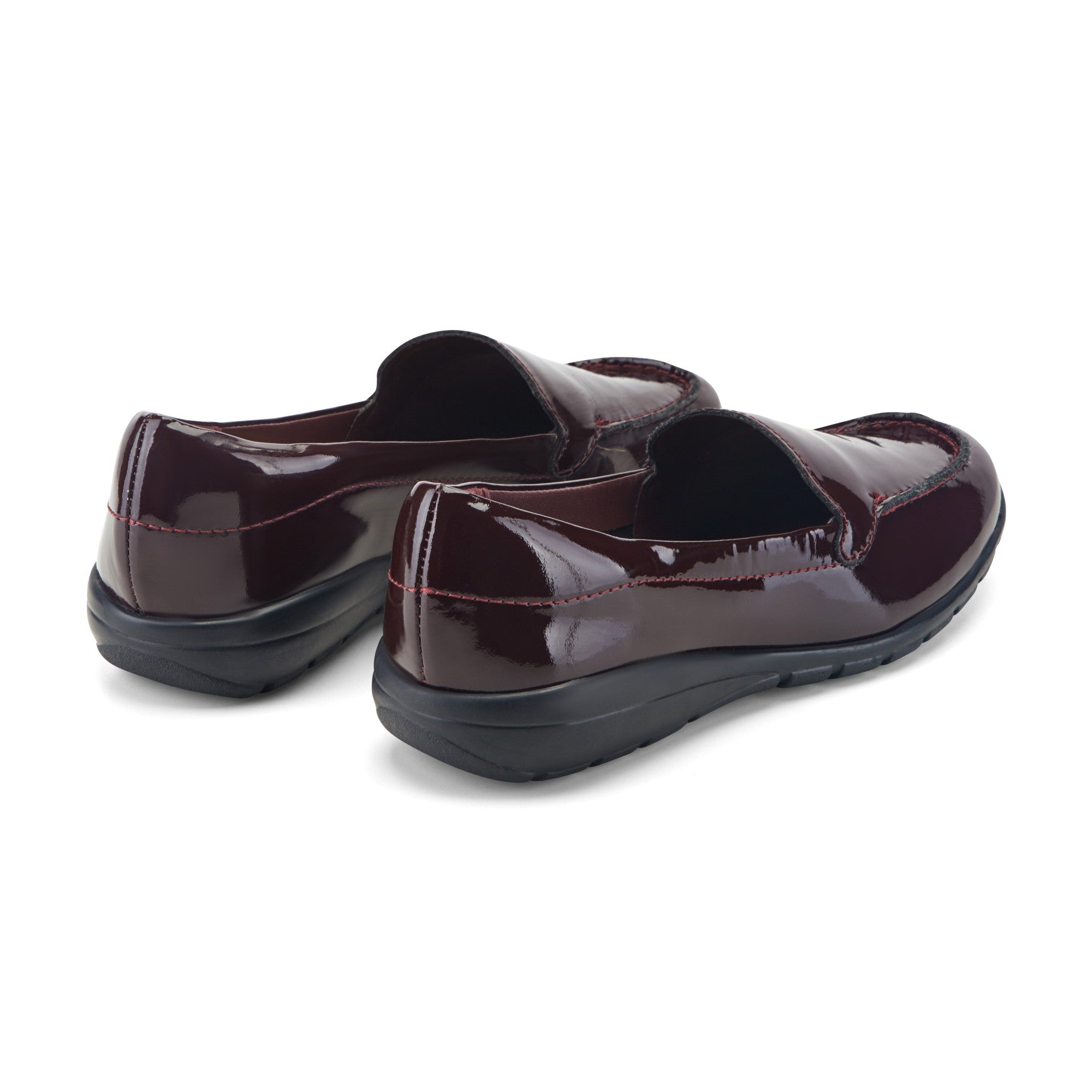 Easy Spirit Abide Casual Flats - Dark Red Patent Leather