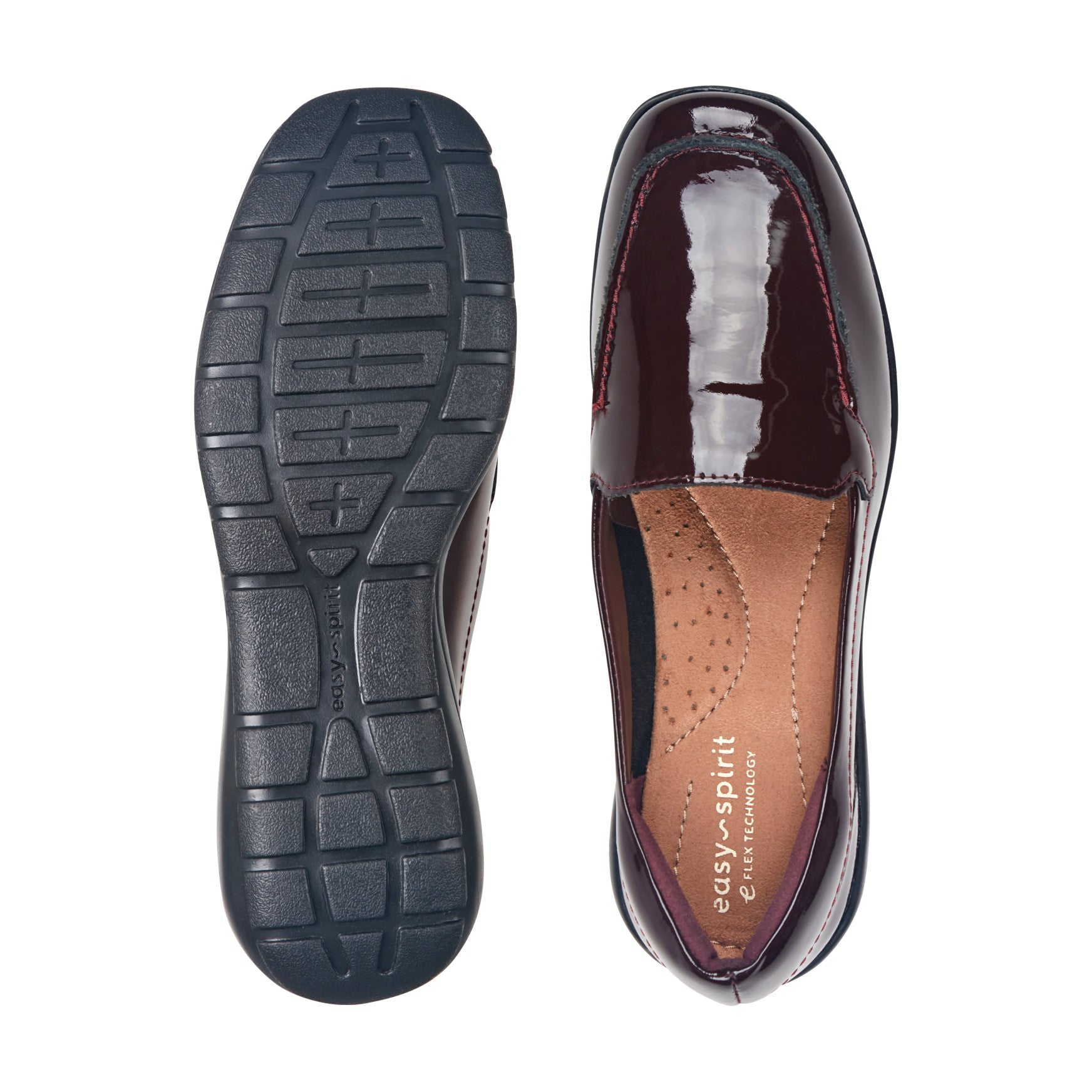Easy Spirit Abide Casual Flats - Dark Red Patent Leather