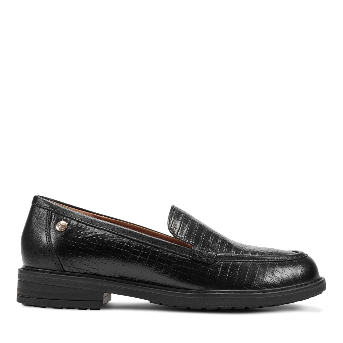 Easy Spirit Jaylin Casual Loafers - Black Croco Leather