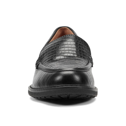 Easy Spirit Jaylin Casual Loafers - Black Croco Leather