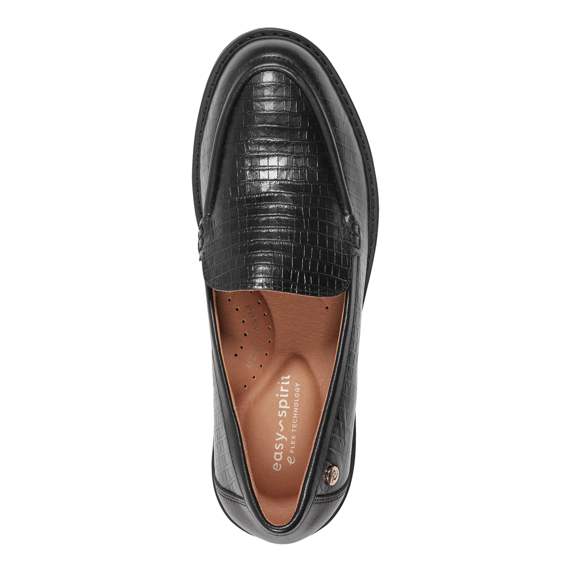 Easy Spirit Jaylin Casual Loafers - Black Croco Leather
