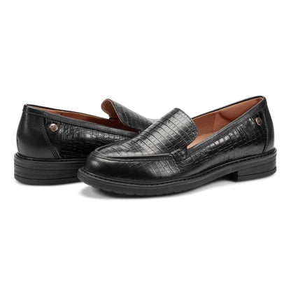 Easy Spirit Jaylin Casual Loafers - Black Croco Leather