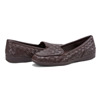 Easy Spirit Devitt Casual Flats - Brown Leather