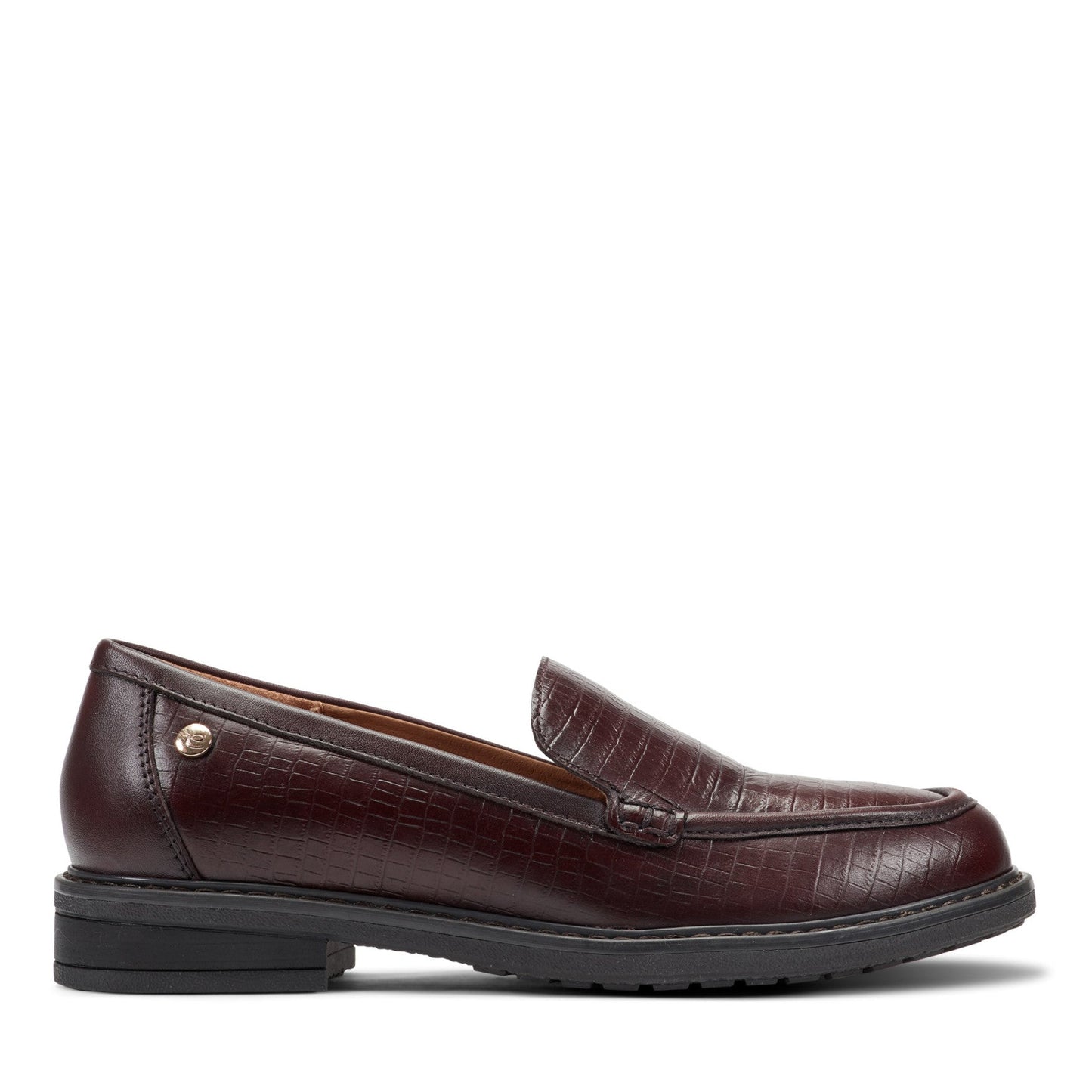 Easy Spirit Jaylin Casual Loafers - Dark Red Croco Leather