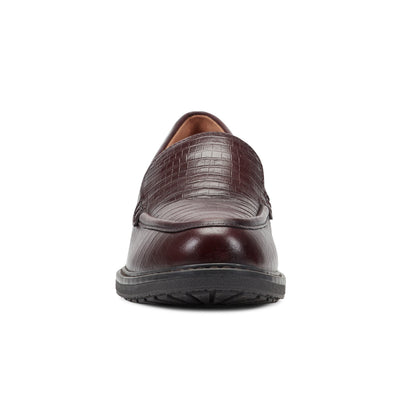Easy Spirit Jaylin Casual Loafers - Dark Red Croco Leather