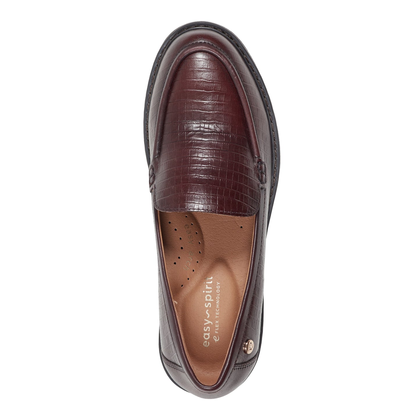 Easy Spirit Jaylin Casual Loafers - Dark Red Croco Leather
