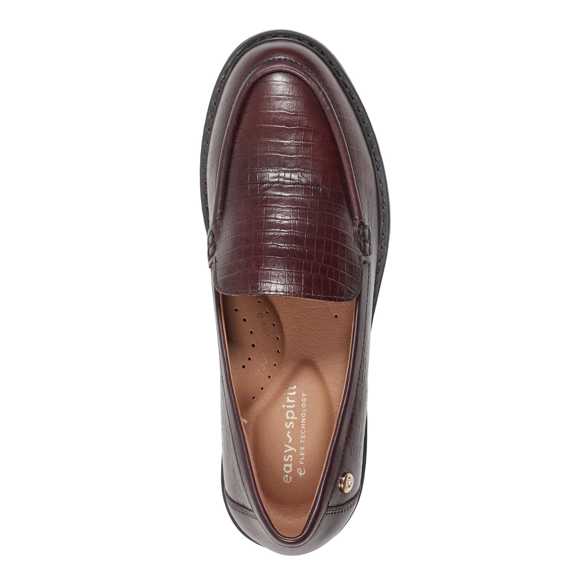 Easy Spirit Jaylin Casual Loafers - Dark Red Croco Leather