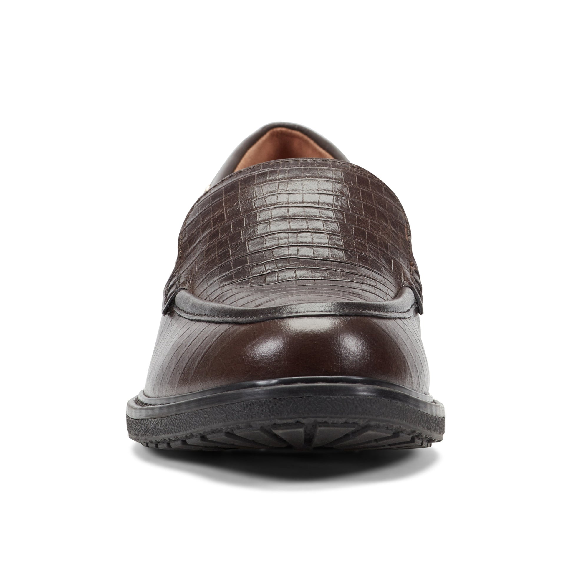 Easy Spirit Jaylin Casual Loafers - Dark Brown Croco Leather