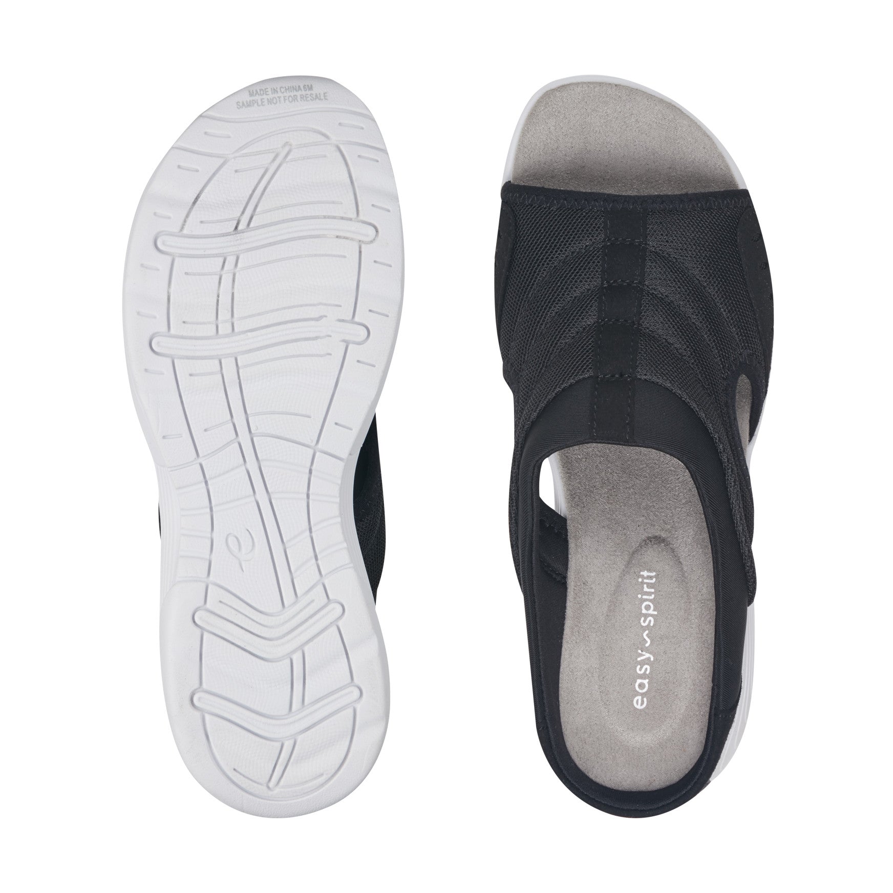 Easy Spirit Traciee Slip On Sandals - Black Multi Fabric