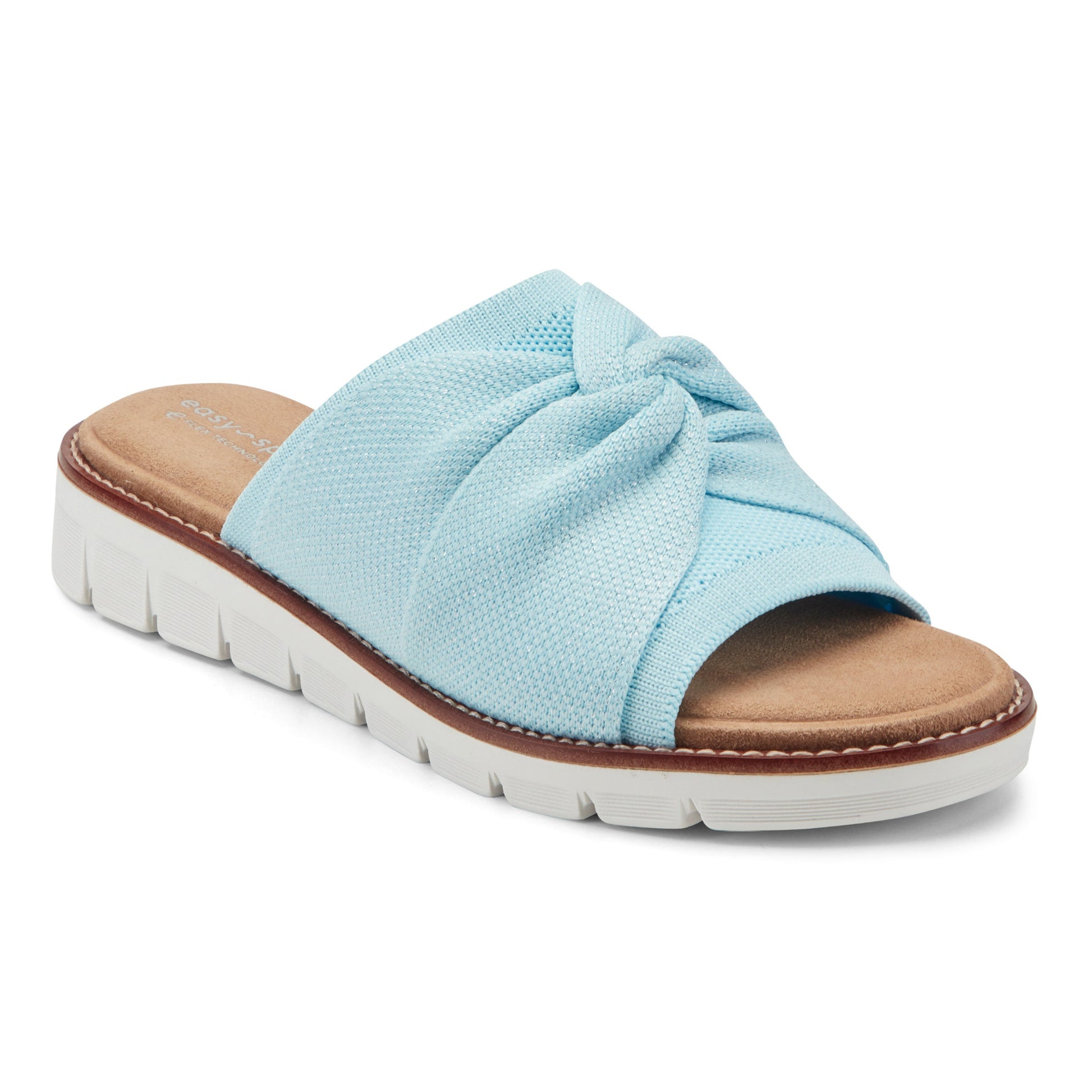 Easy Spirit Josy Knotted Slide Sandals - Light Blue