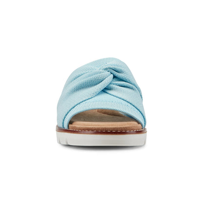 Easy Spirit Josy Knotted Slide Sandals - Light Blue