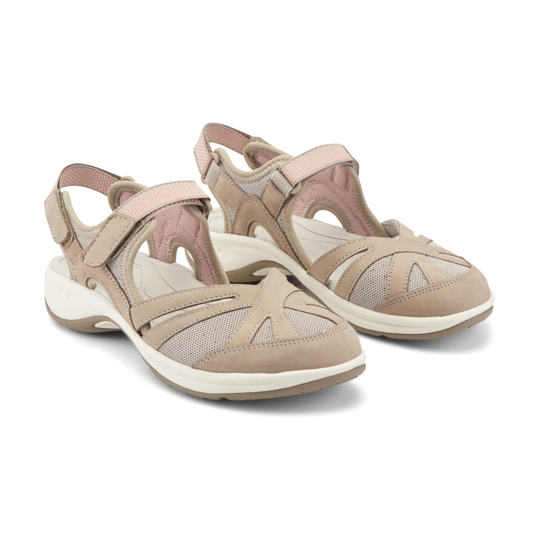Easy Spirit Splash Flat Hiking Sandals - Khaki Multi Nubuck