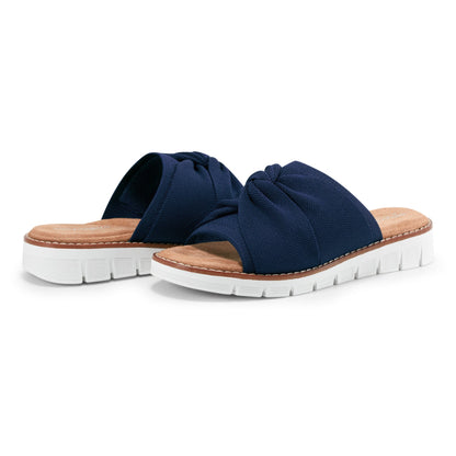 Easy Spirit Josy Knotted Slide Sandals - Navy