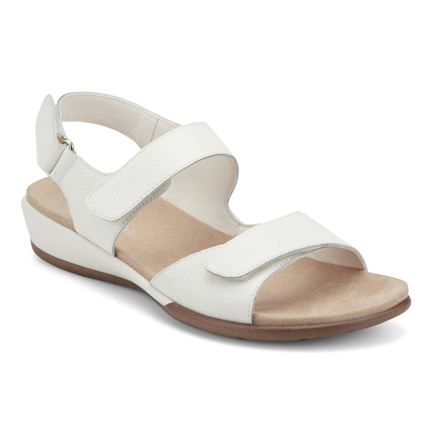 Easy Spirit Hartwell Flat Sandals - White Leather
