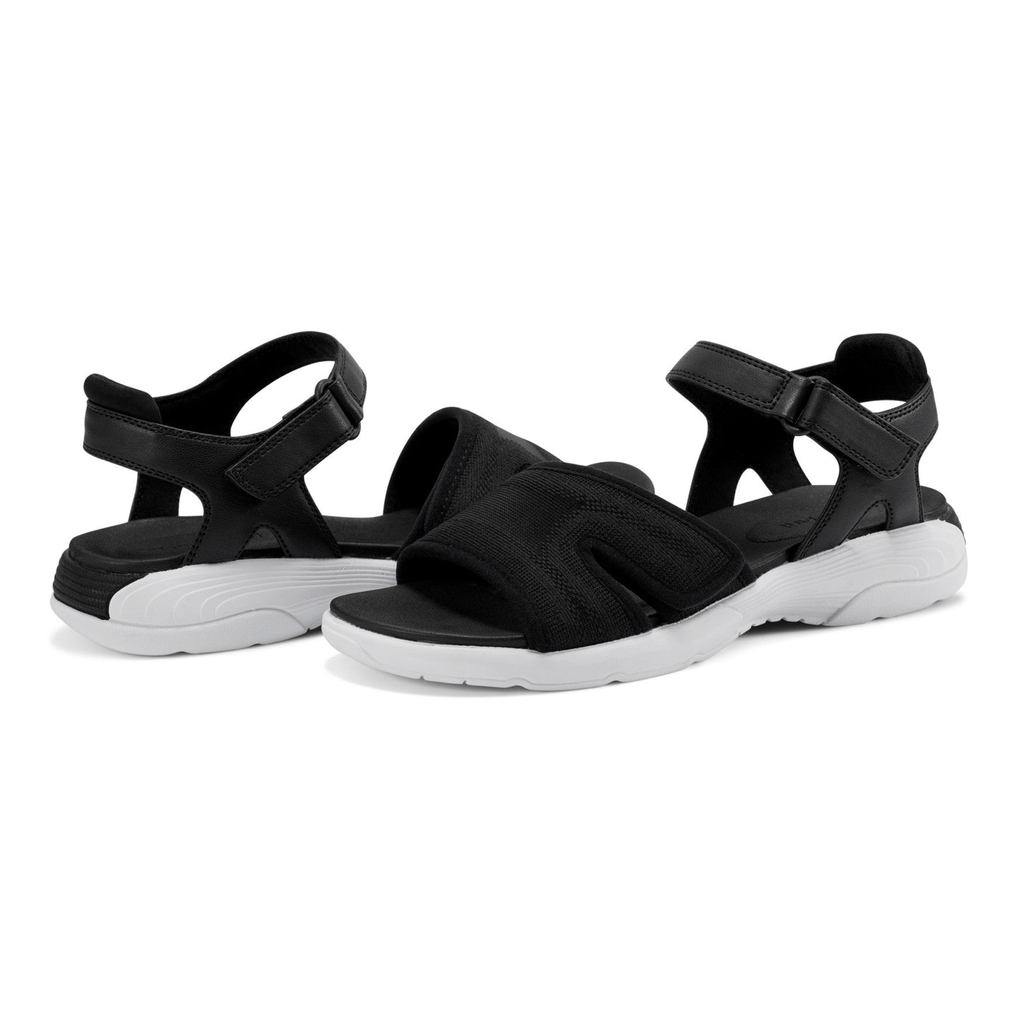 Easy Spirit Tayton Flat Sandals - Black