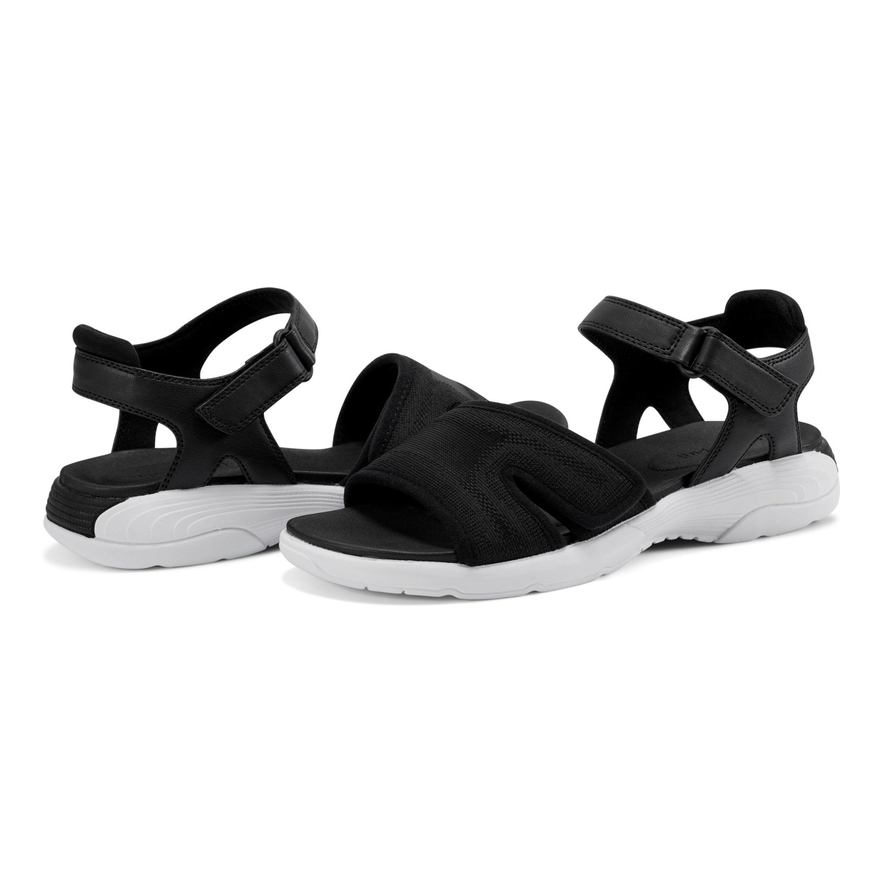 Easy Spirit Tayton Flat Sandals - Black