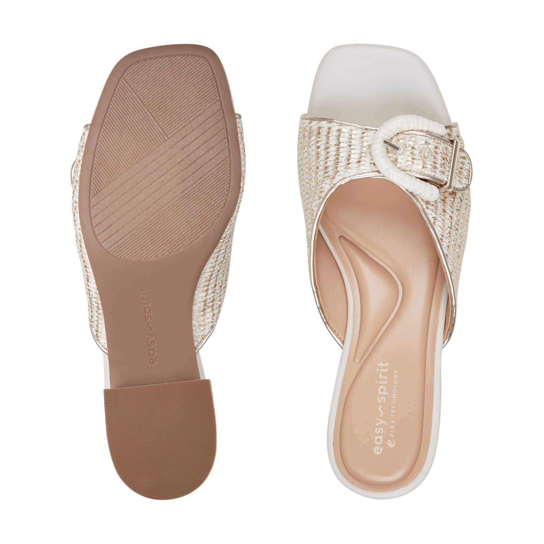 Easy Spirit Rosalind Raffia Dress Sandals - Ivory