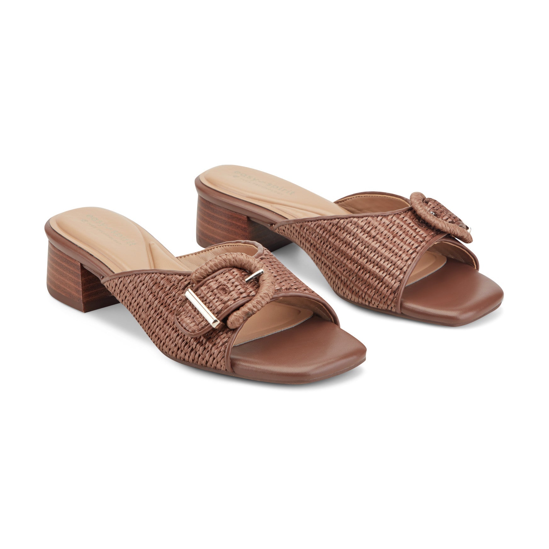 Easy Spirit Rosalind Raffia Dress Sandals - Dark Brown