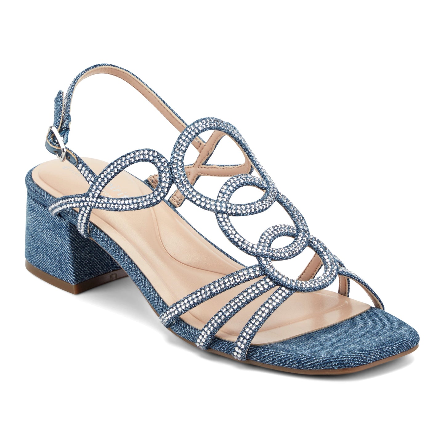 Easy Spirit Yana Embellished Dress Sandals - Medium Blue