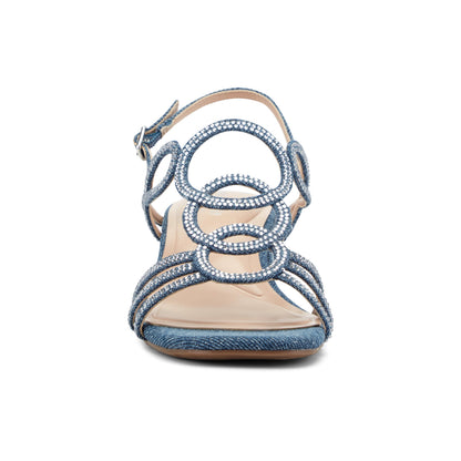Easy Spirit Yana Embellished Dress Sandals - Medium Blue