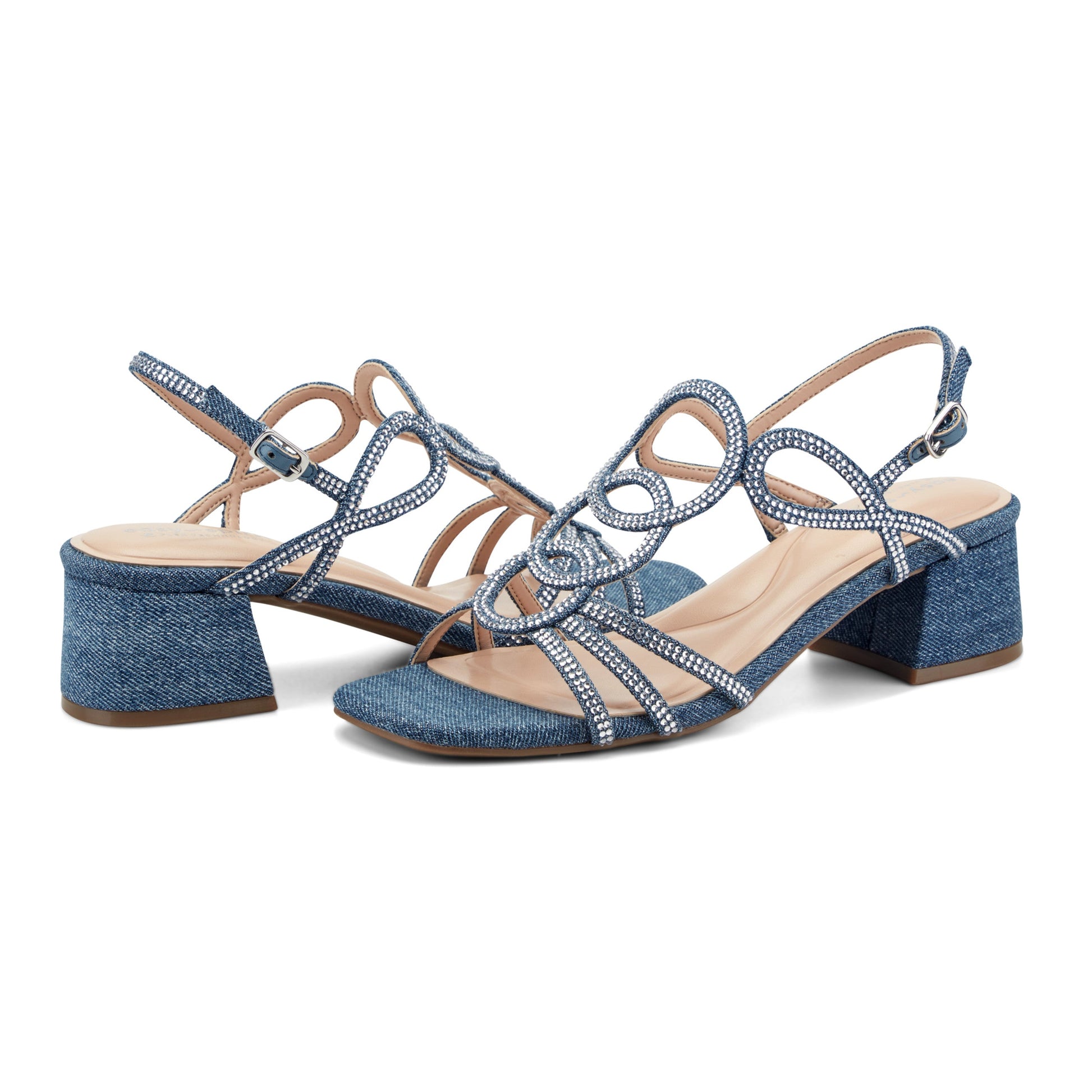Easy Spirit Yana Embellished Dress Sandals - Medium Blue
