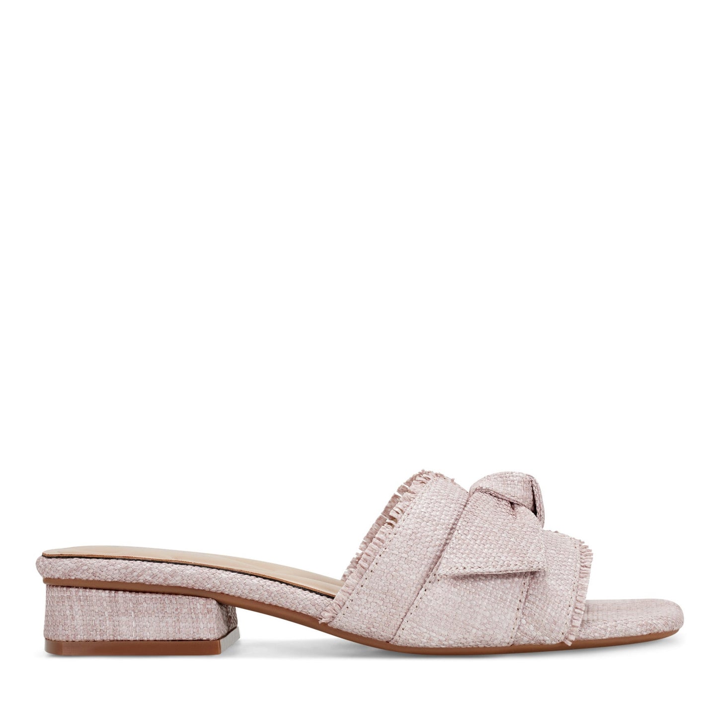 Easy Spirit Girly Bow Slide Sandals - Lavendar Raffia