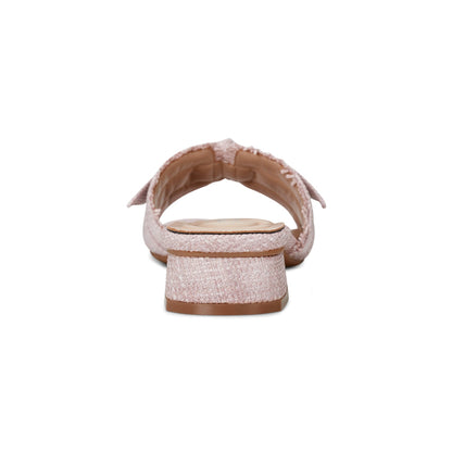 Easy Spirit Girly Bow Slide Sandals - Lavendar Raffia