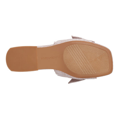 Easy Spirit Girly Bow Slide Sandals - Lavendar Raffia