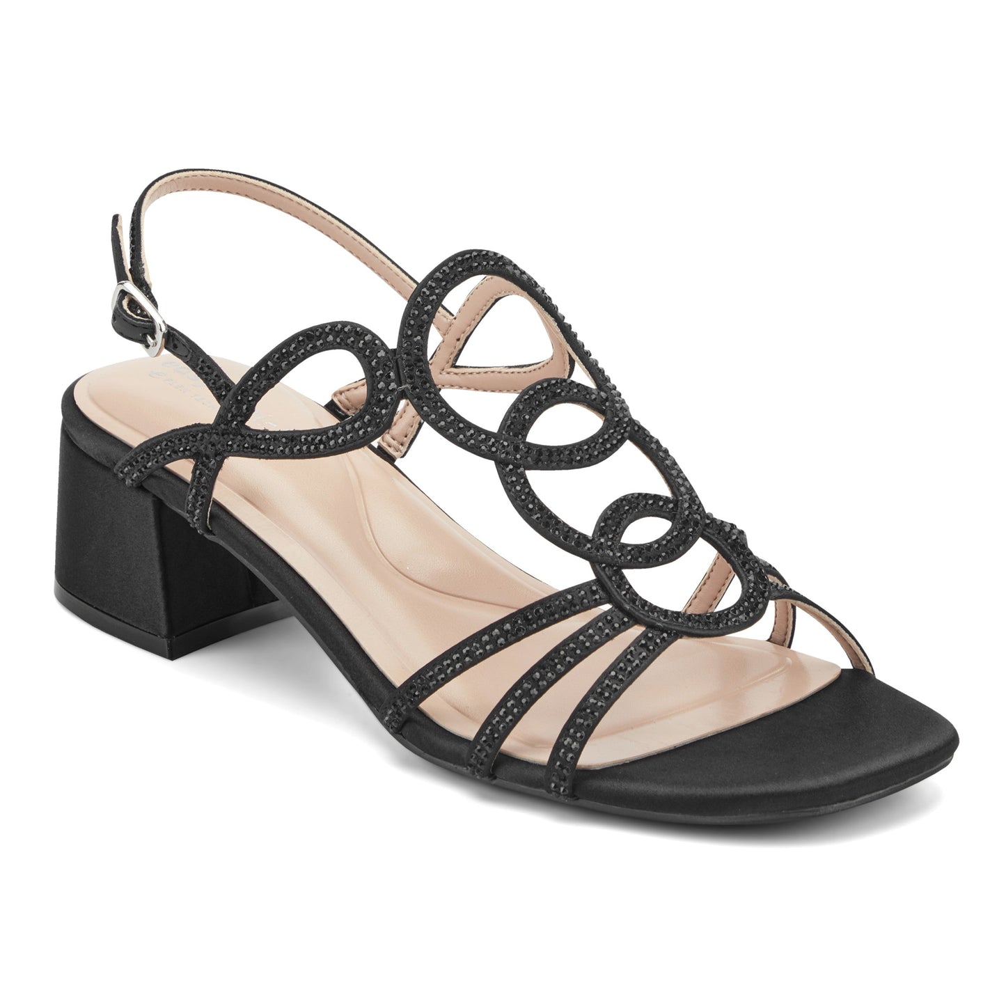 Easy Spirit Yana Embellished Dress Sandals - Black
