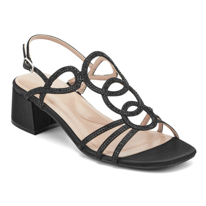 Easy Spirit Yana Embellished Dress Sandals - Black