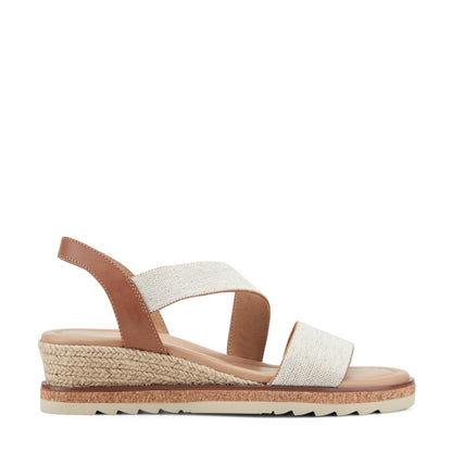 Easy Spirit Sabina Wedge Sandals - Natural Linen