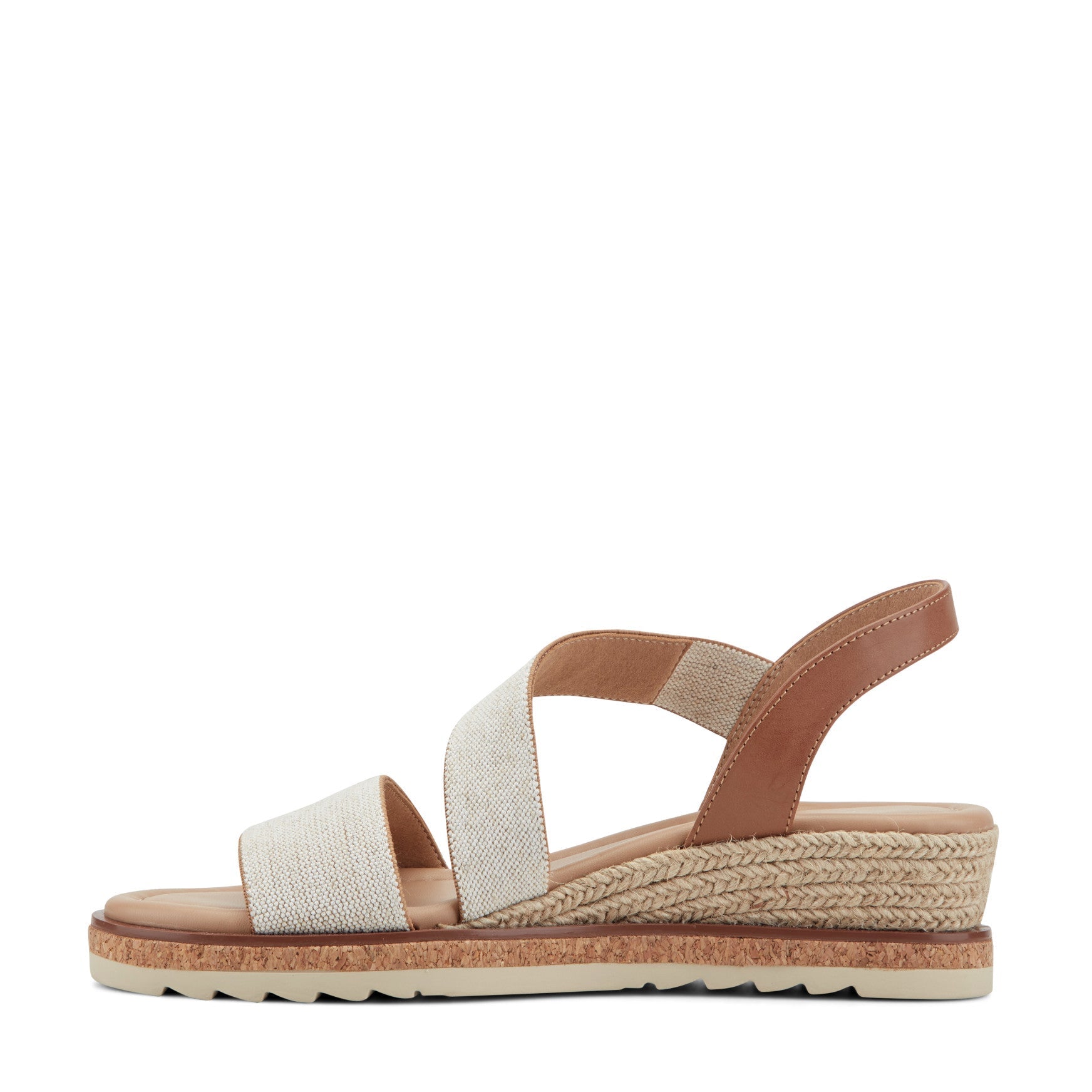 Easy Spirit Sabina Wedge Sandals - Natural Linen