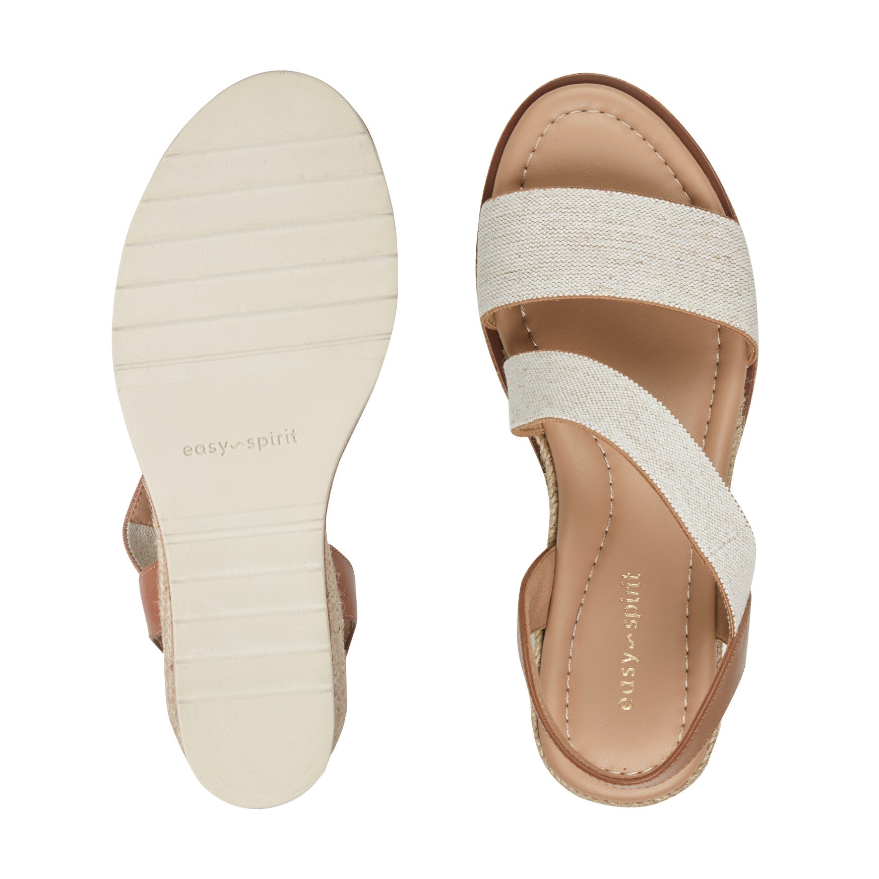 Easy Spirit Sabina Wedge Sandals - Natural Linen