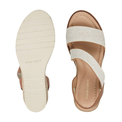 Easy Spirit Sabina Wedge Sandals - Natural Linen