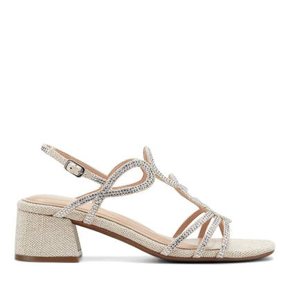 Easy Spirit Yana Embellished Dress Sandals - Light Natural