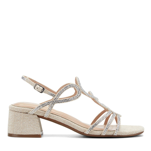 Easy Spirit Yana Embellished Dress Sandals - Light Natural