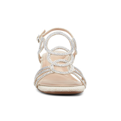 Easy Spirit Yana Embellished Dress Sandals - Light Natural
