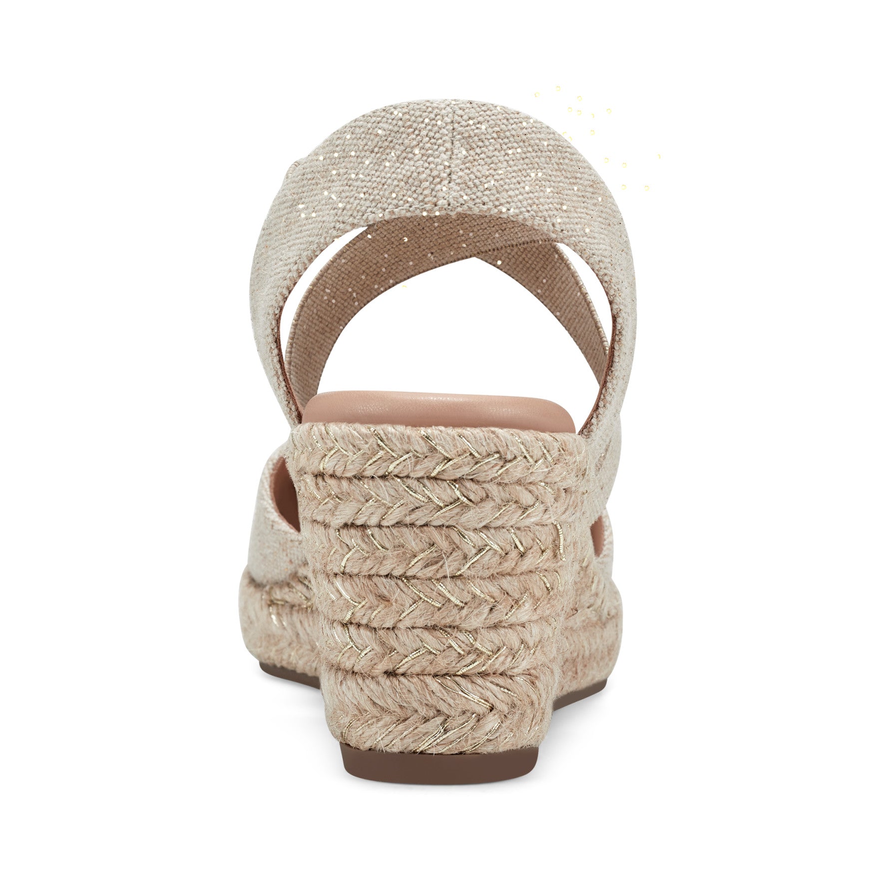 Easy Spirit Meza Espadrille Wedge Sandals - Natural Metallic
