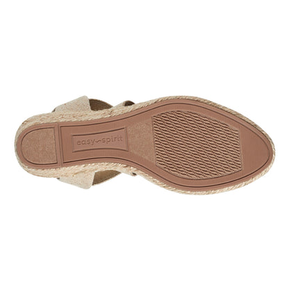Easy Spirit Meza Espadrille Wedge Sandals - Natural Metallic