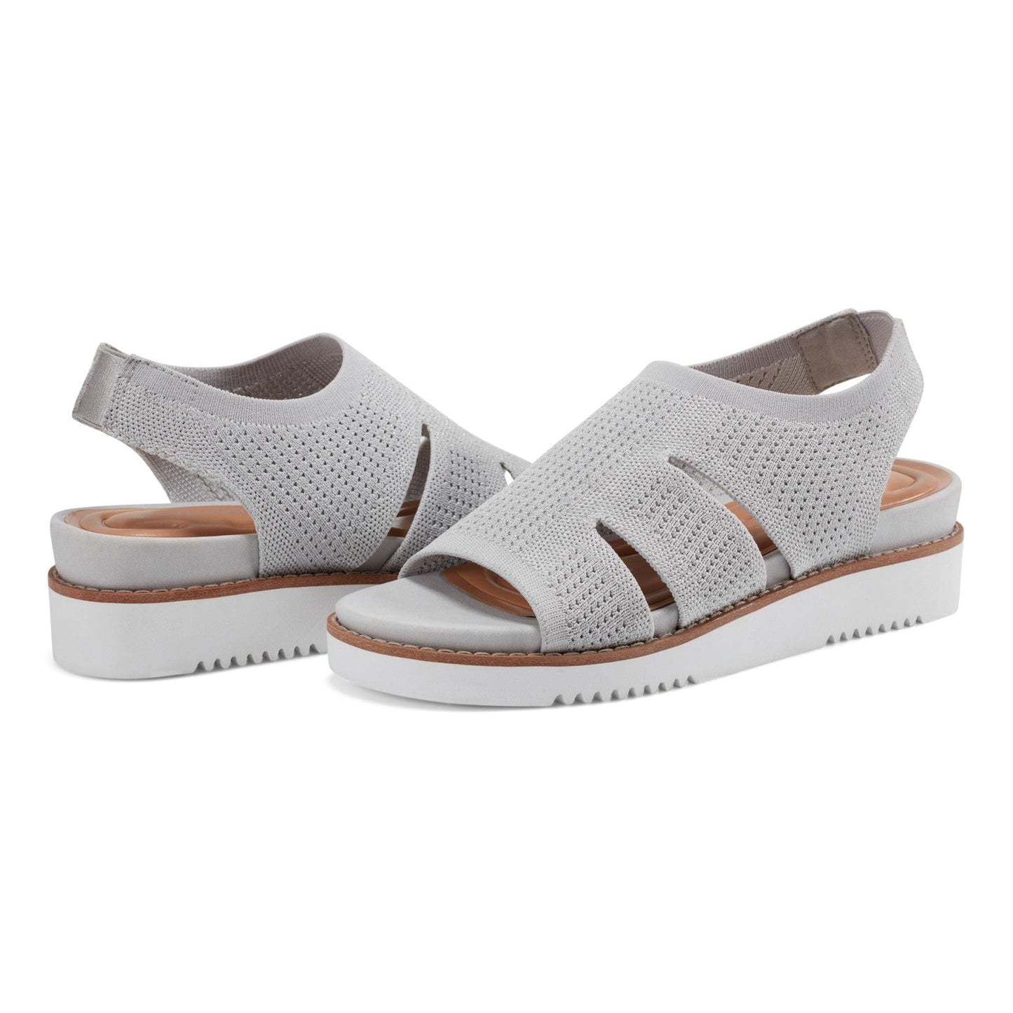 Easy Spirit Winslow Flat Sandals - Light Grey