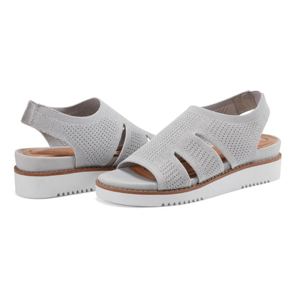 Easy Spirit Winslow Flat Sandals - Light Grey