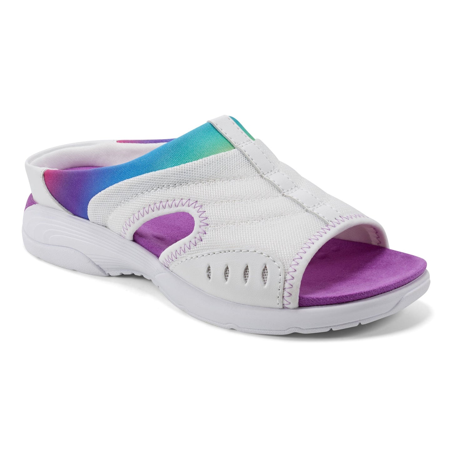 Easy Spirit Traciee Slip On Sandals - White/Rainbow