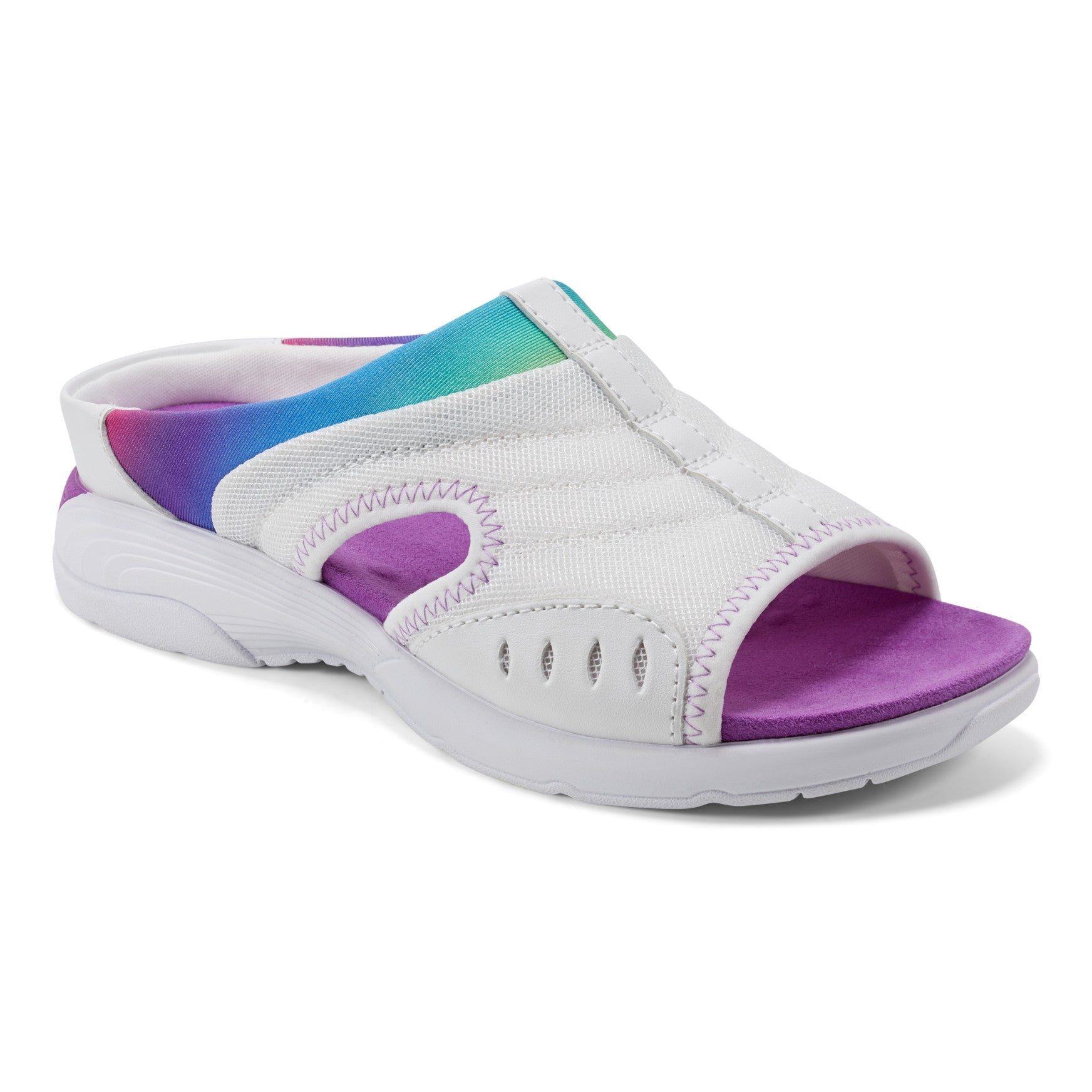 Easy Spirit Traciee Slip On Sandals - White/Rainbow