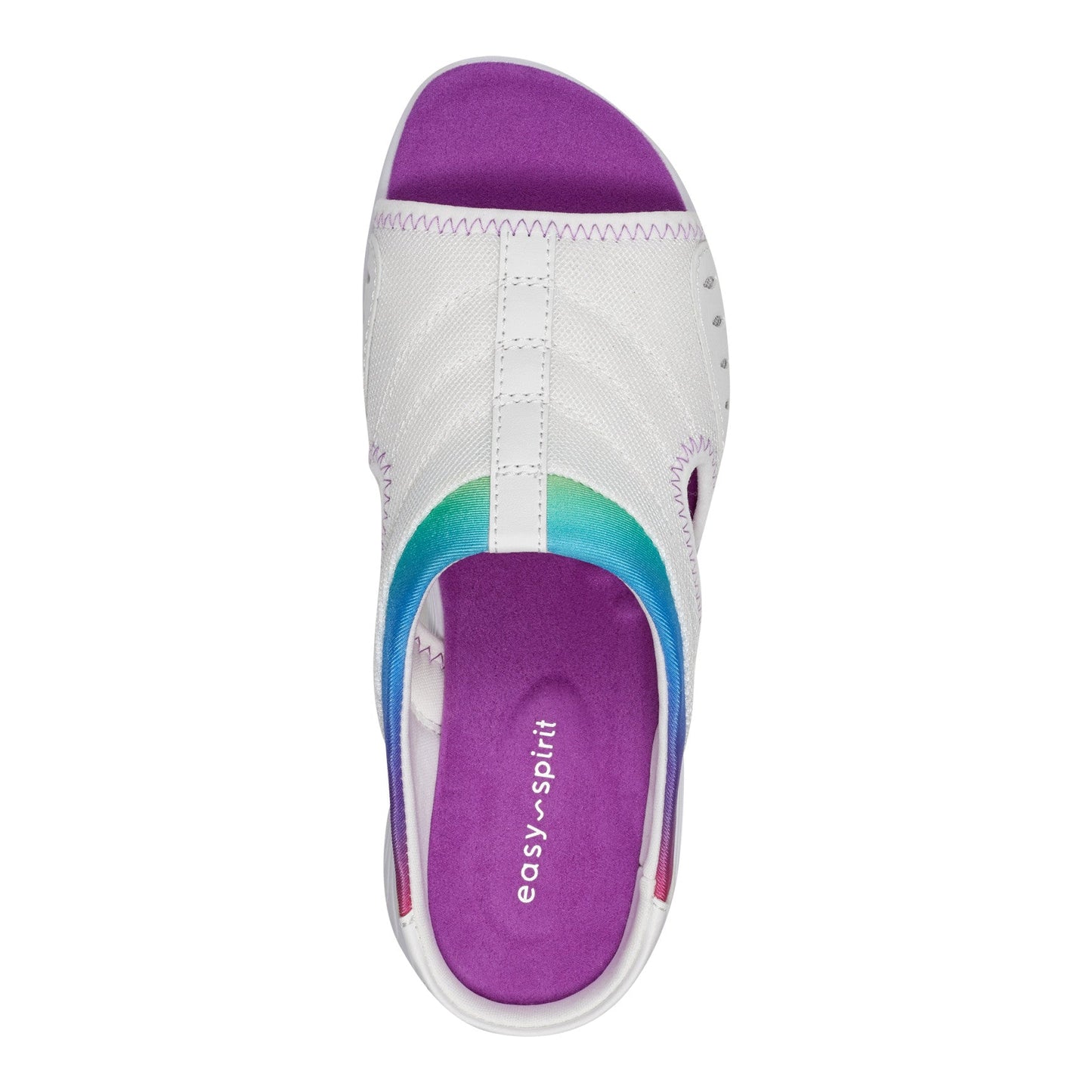 Easy Spirit Traciee Slip On Sandals - White/Rainbow