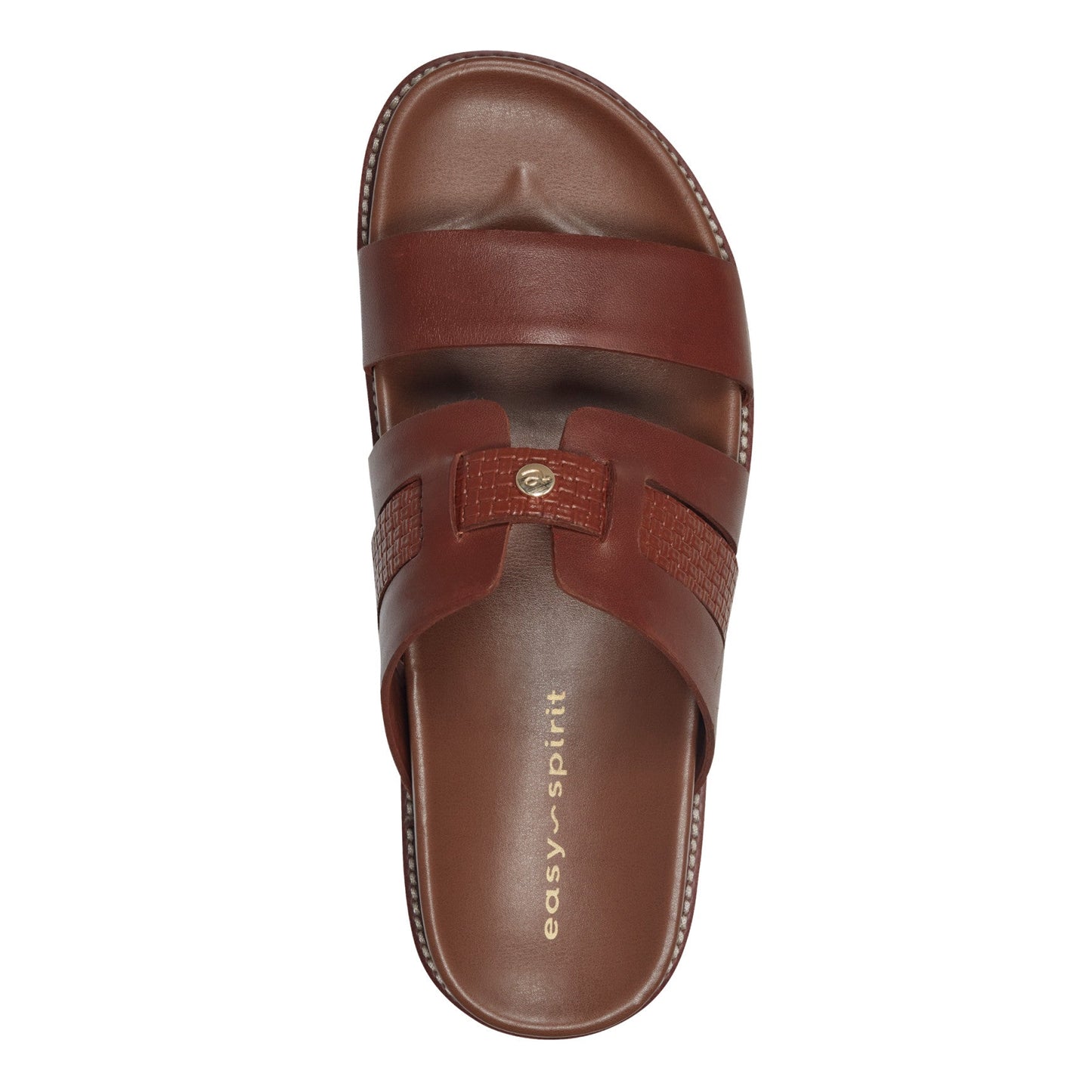 Easy Spirit Trevin Footbed Sandals - Brown Leather