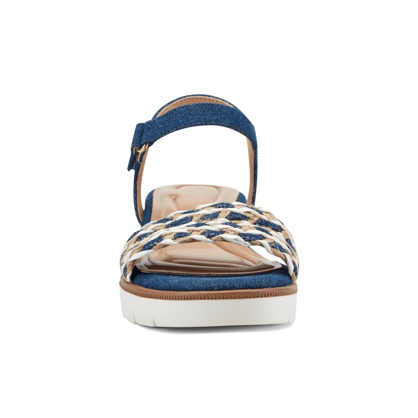 Easy Spirit Edythe Wedge Sandals - Denim/White Multi