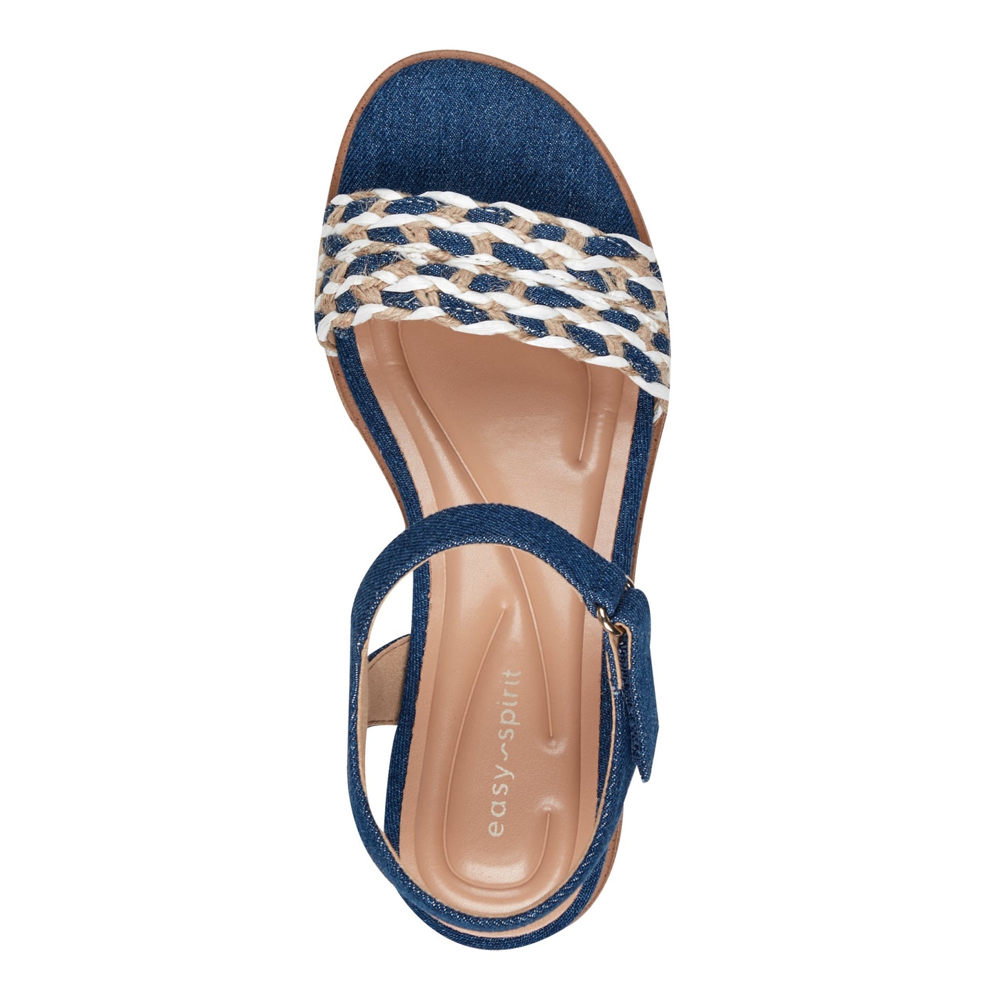 Easy Spirit Edythe Wedge Sandals - Denim/White Multi